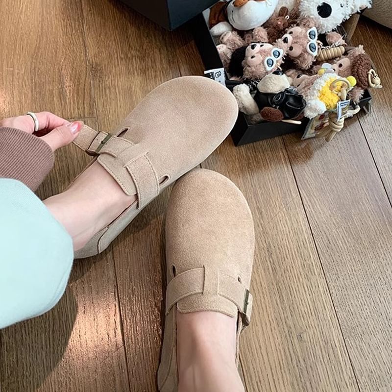 Slip Platform Suede Ons Buckled