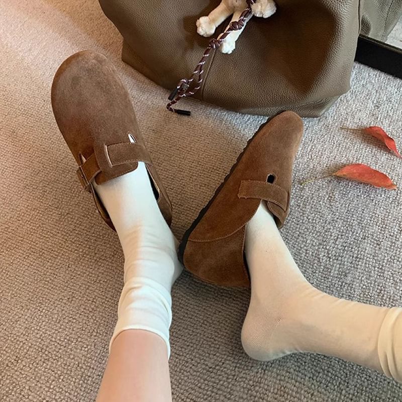 Slip Platform Suede Ons Buckled
