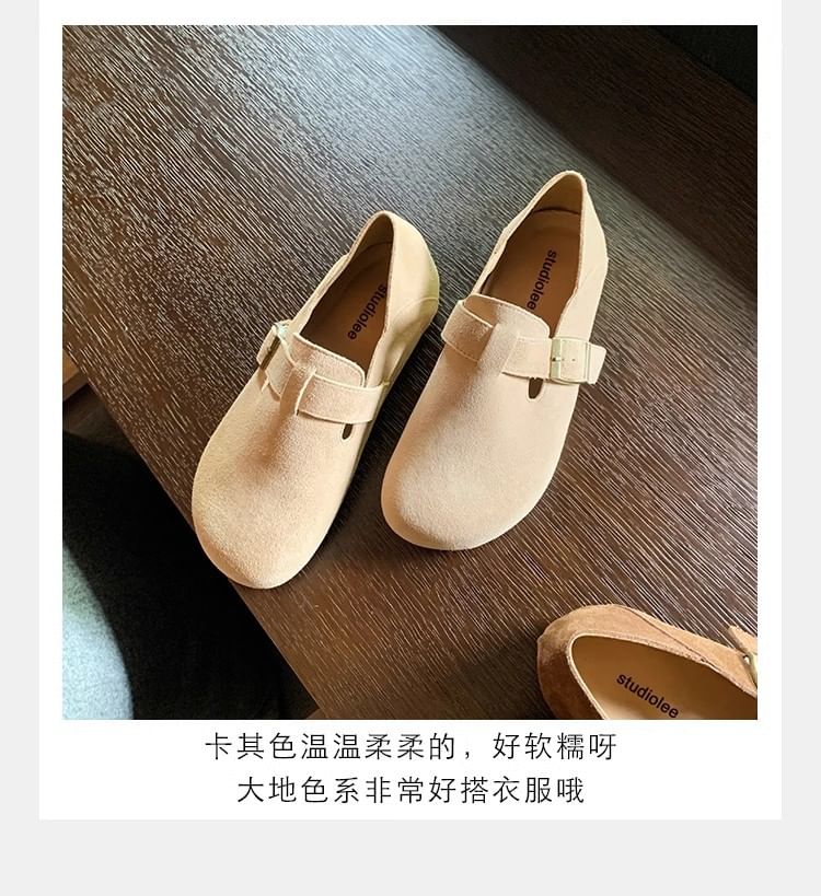 Slip Platform Suede Ons Buckled