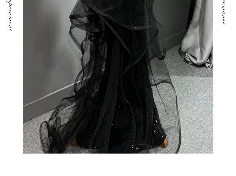 Maxi Halter Sleeveless Gown Evening Embroidered Neck Sequined