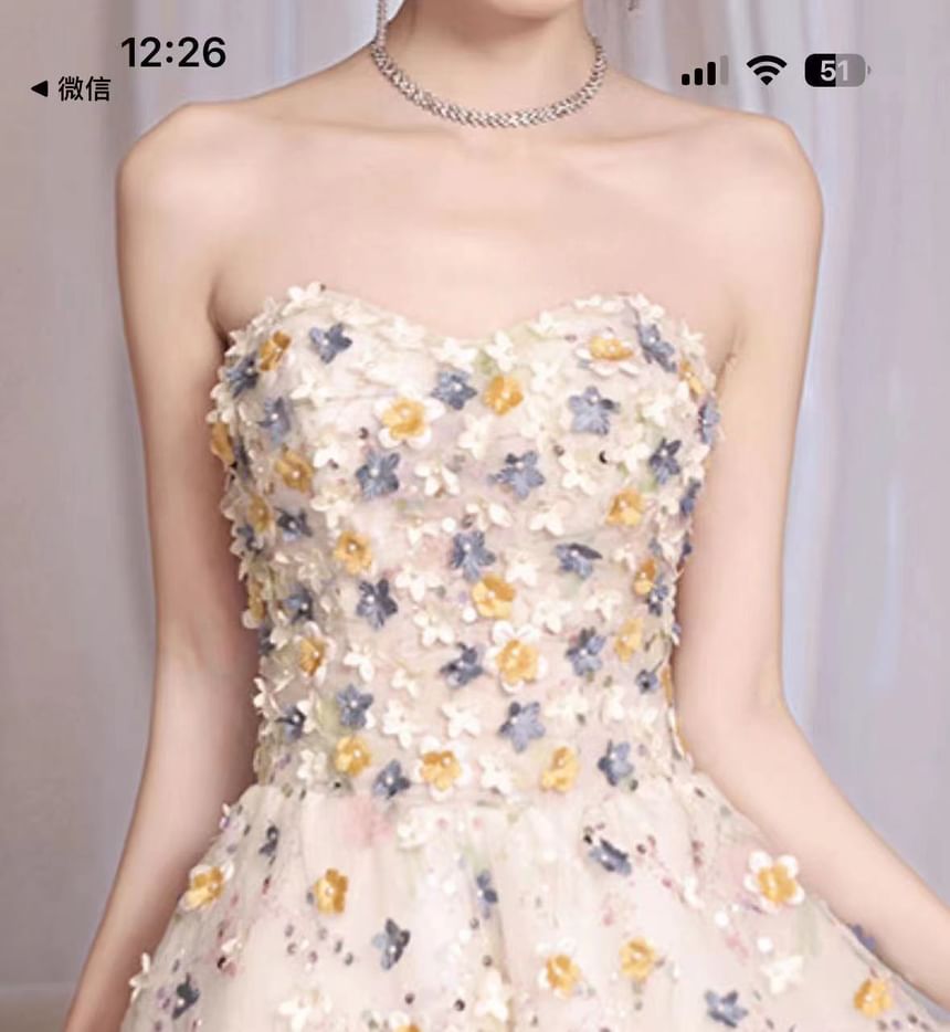 Gown Embroidered Evening A-Line Designs) Floral (Various Sequin