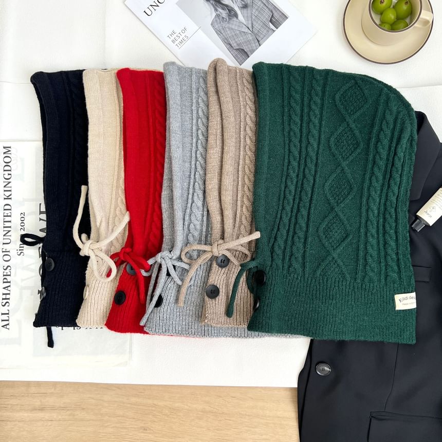 Set Knit Plain / Balaclava Gloves