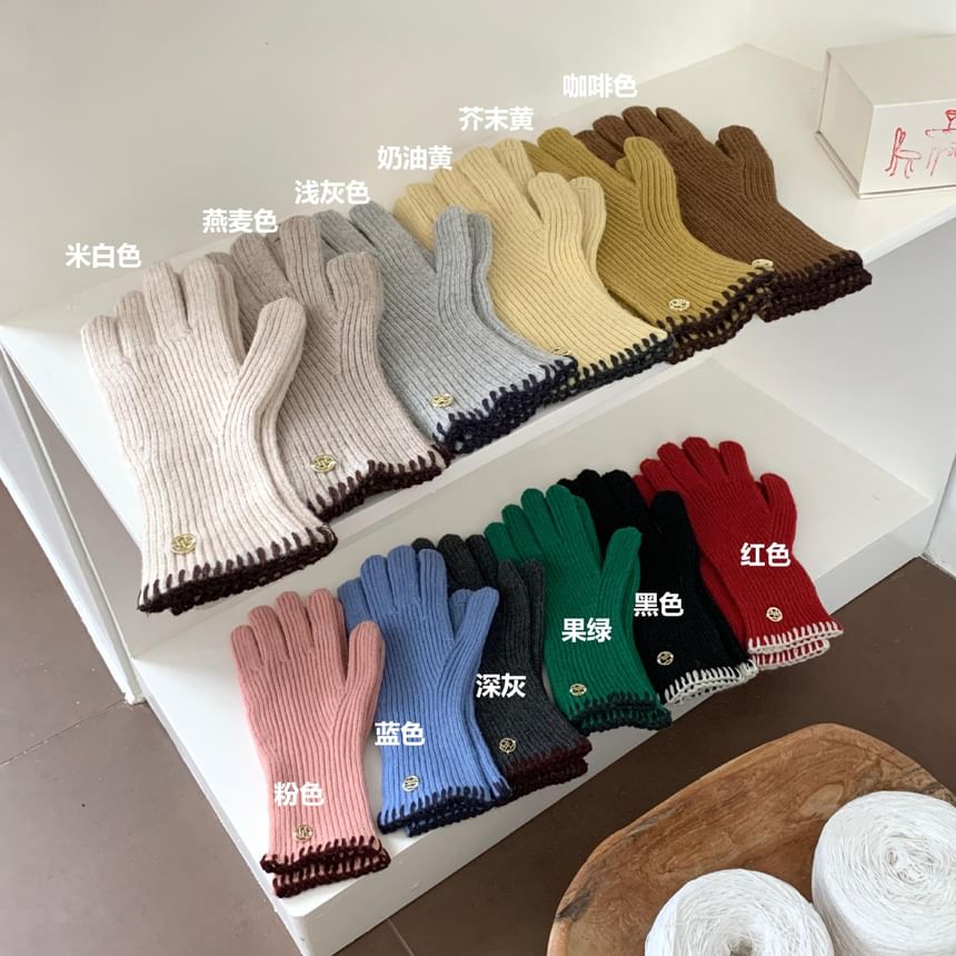 Gloves Cuff Ribbed Knit