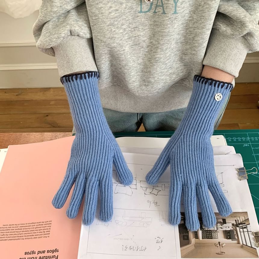 Gloves Cuff Ribbed Knit