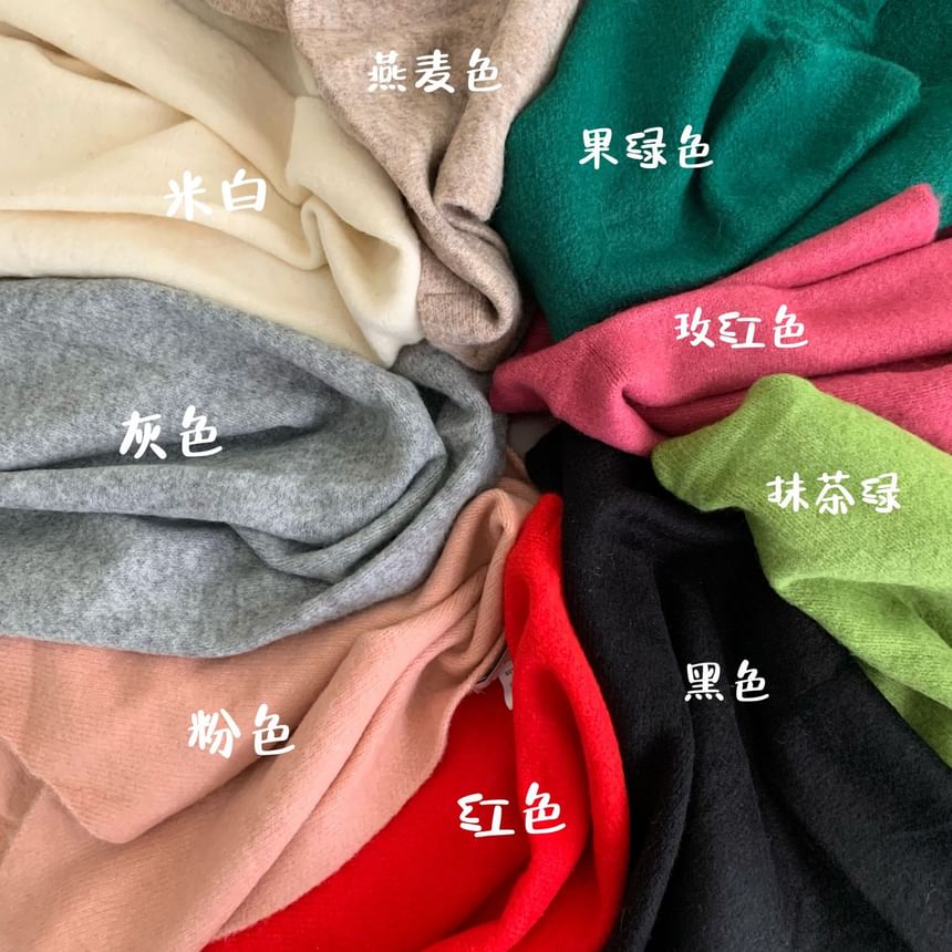 Scarf Triangle Plain Wool