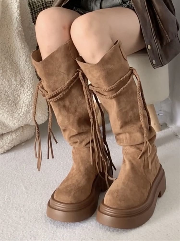 Boots Mid Plain Calf Platform