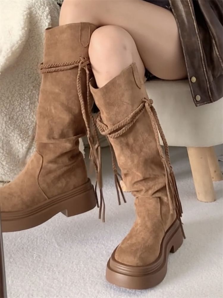 Boots Mid Plain Calf Platform