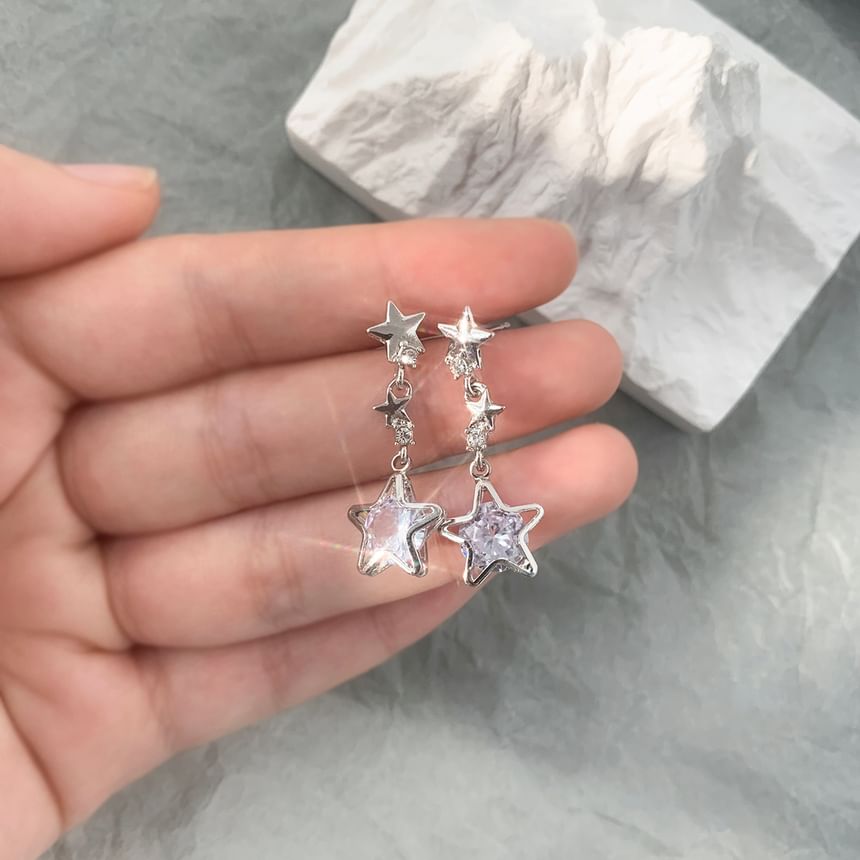 Star Alloy Dangle Rhinestone Earring