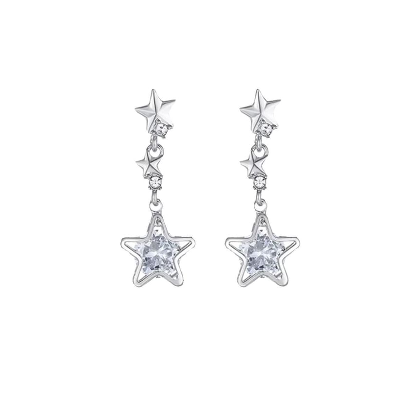 Star Alloy Dangle Rhinestone Earring