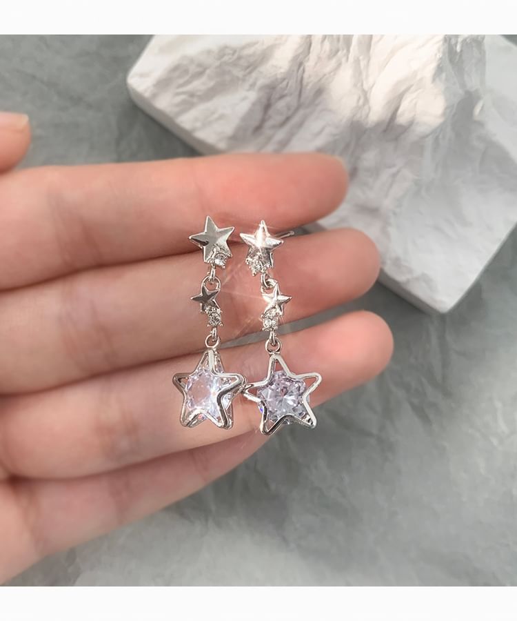 Star Alloy Dangle Rhinestone Earring