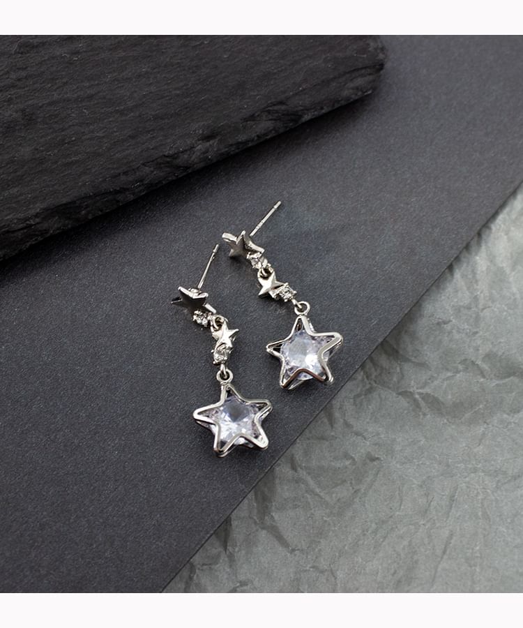 Star Alloy Dangle Rhinestone Earring