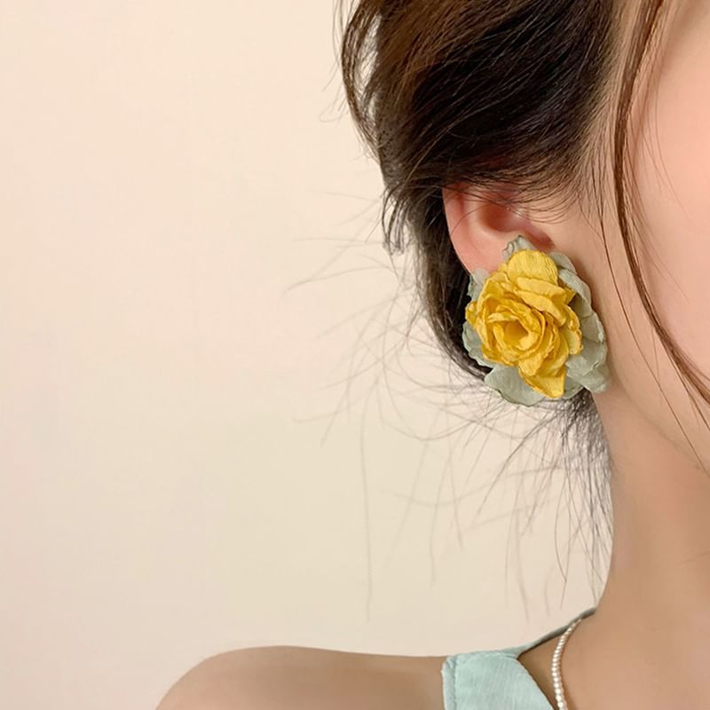 Floral Earring Stud Fabric