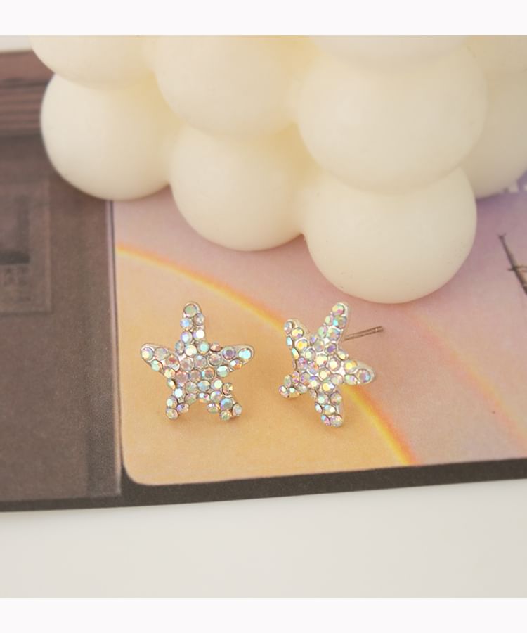 Stud Pearl / Shell Crab Starfish Faux Earring Rhinestone Alloy