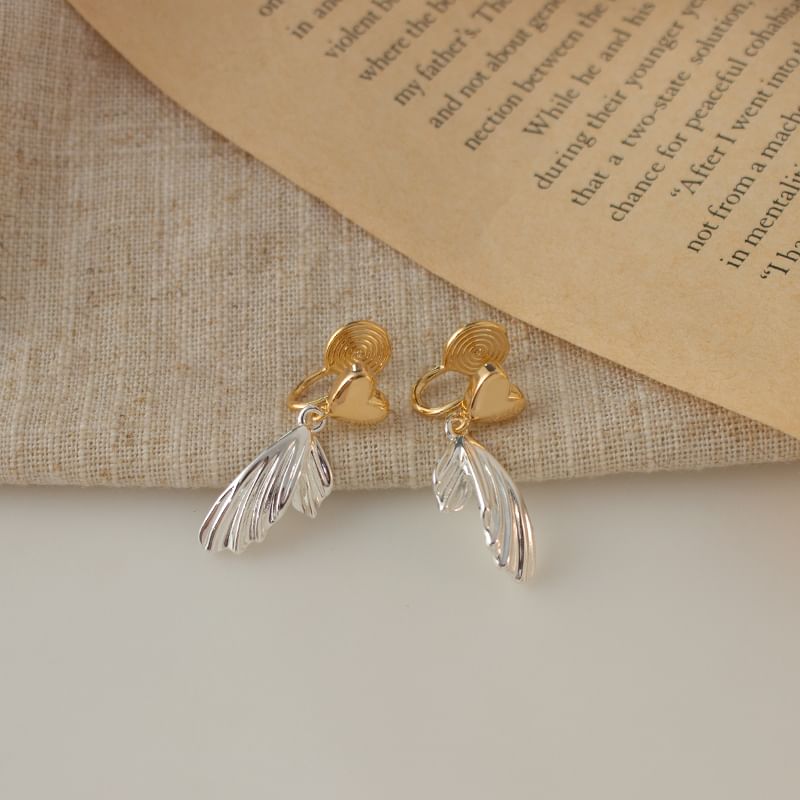Alloy Fish Heart Tail Drop Earring
