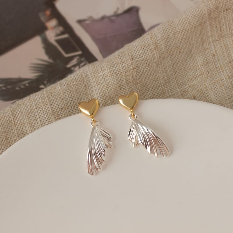 Alloy Fish Heart Tail Drop Earring