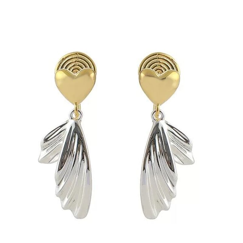 Alloy Fish Heart Tail Drop Earring