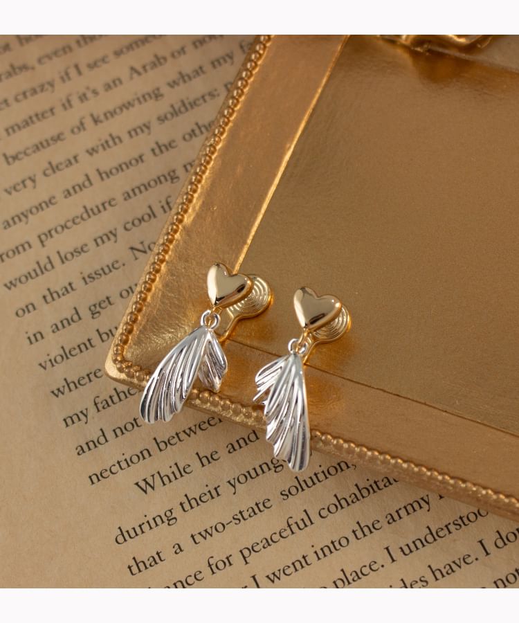 Alloy Fish Heart Tail Drop Earring