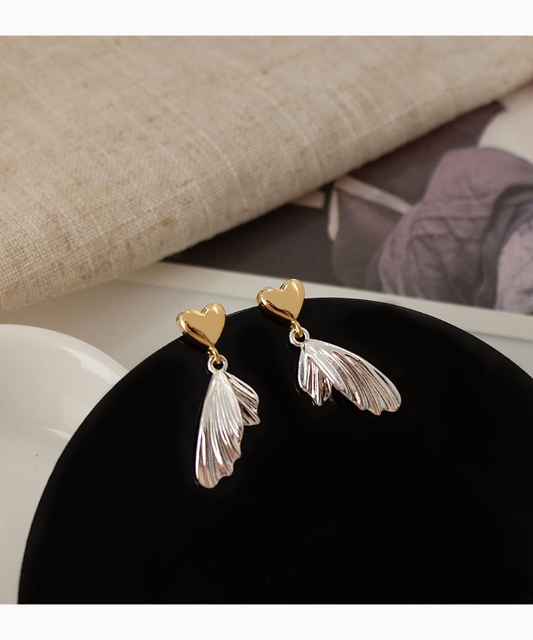 Alloy Fish Heart Tail Drop Earring