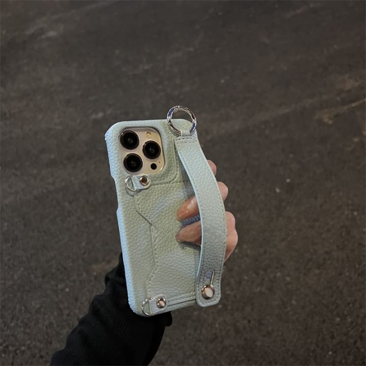 Faux Heart Phone Mirror Case Leather