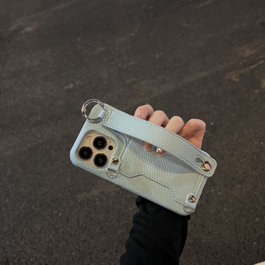 Faux Heart Phone Mirror Case Leather