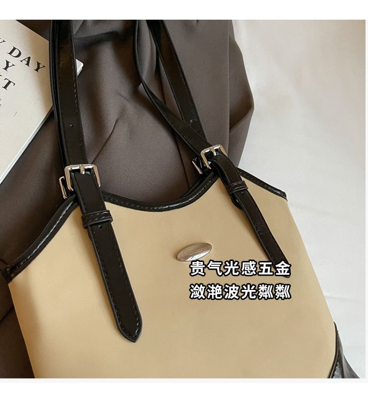 Tote Faux Bag Buckled Leather