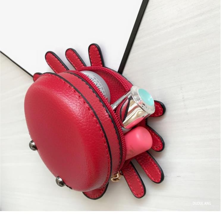 Purse Leather Coin Faux Cartoon Crab