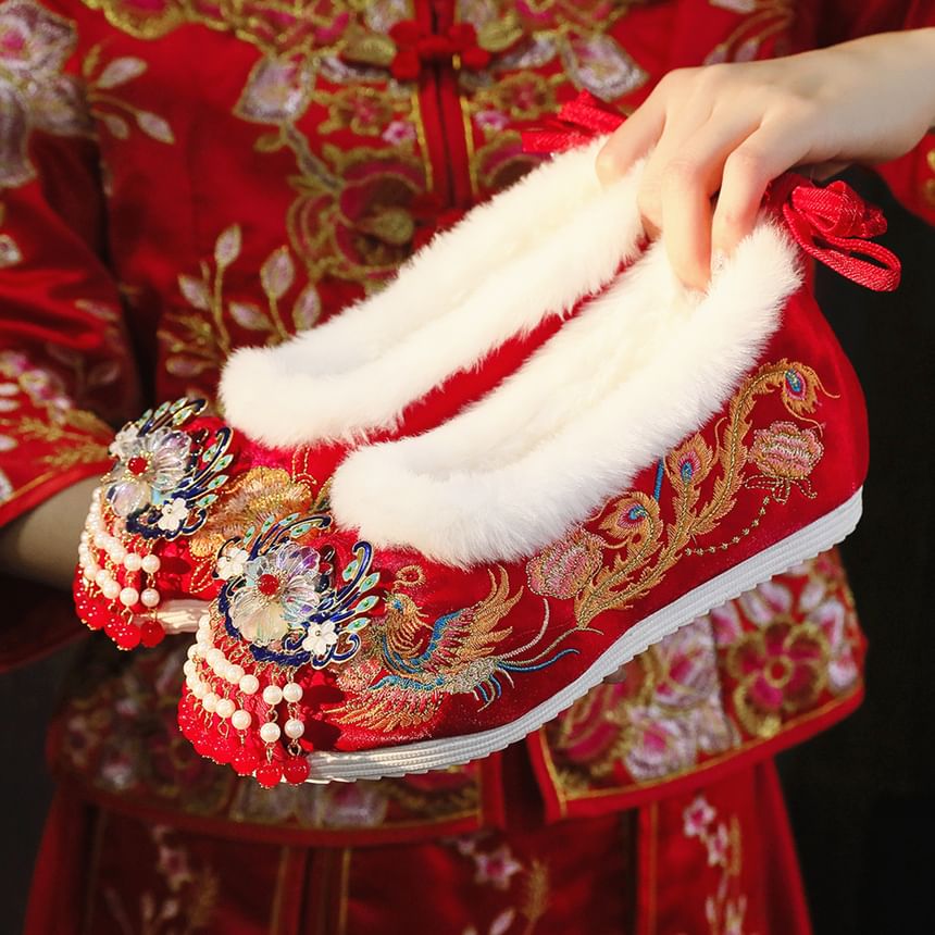 Hidden Embroidered Heel Wedge (Various Beaded Pumps Designs)