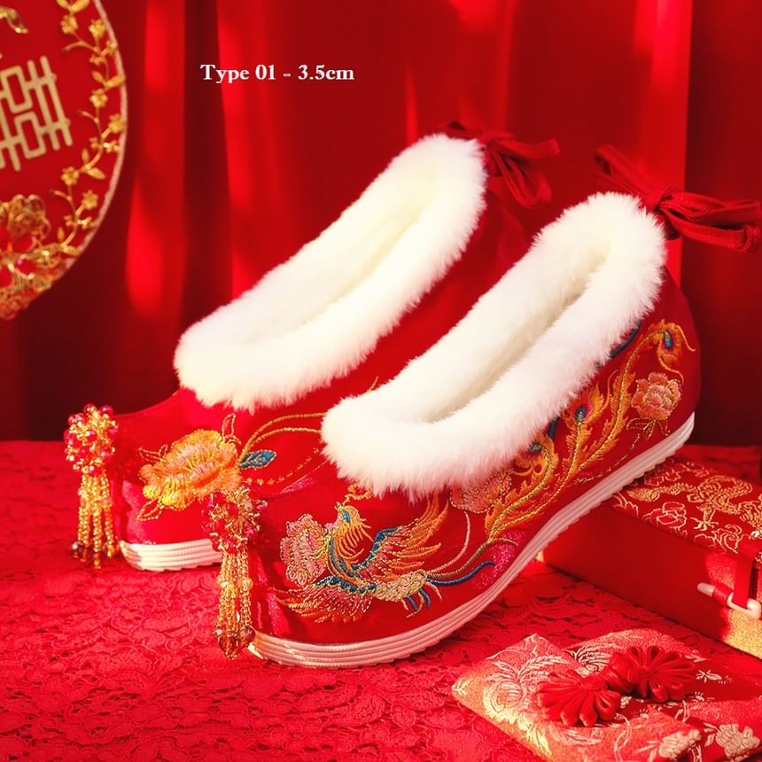 Hidden Embroidered Heel Wedge (Various Beaded Pumps Designs)