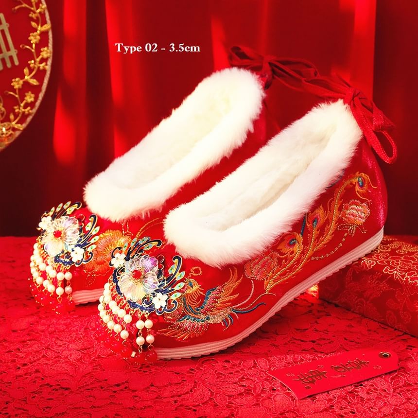 Hidden Embroidered Heel Wedge (Various Beaded Pumps Designs)