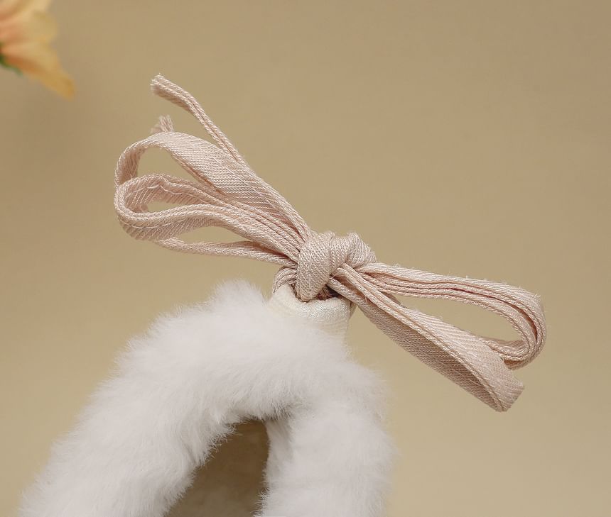 Fleece-Lined Pumps Wedge Platform Bow Heel