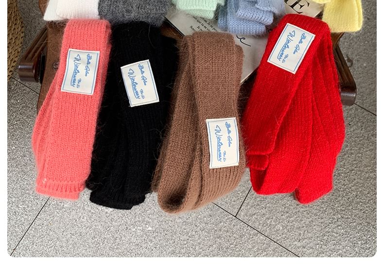 Knit Plain Narrow Scarf