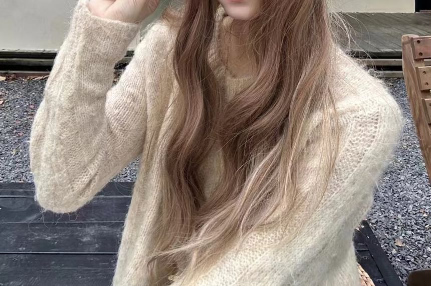 Knit Plain Cable Beanie