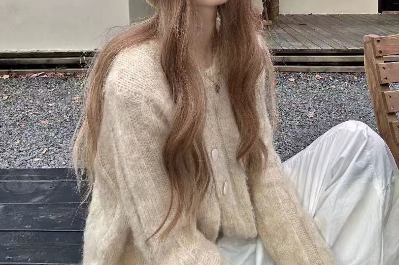 Knit Plain Cable Beanie