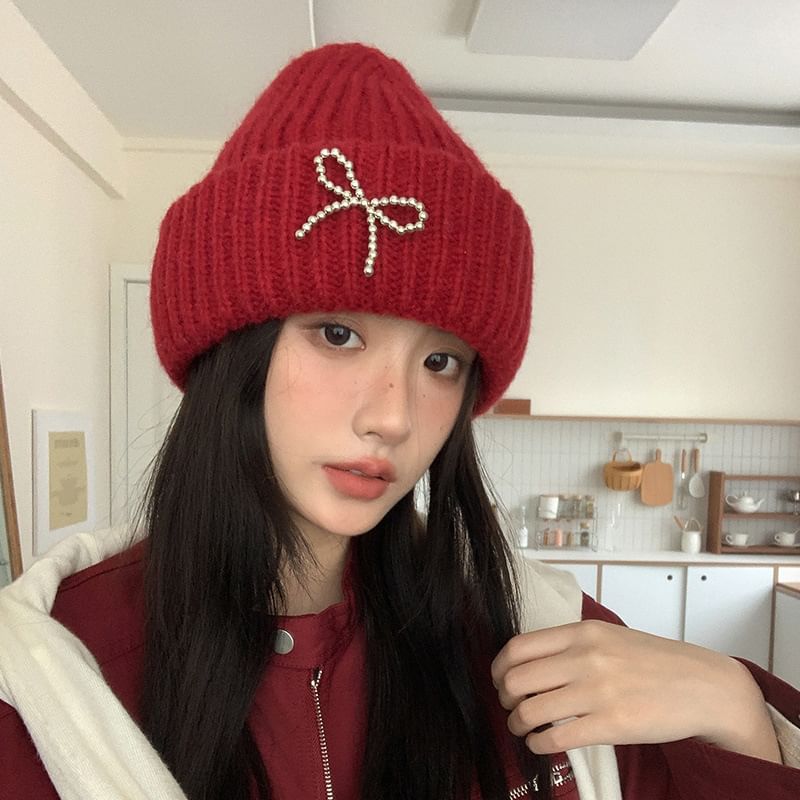 Beanie Beaded Bow