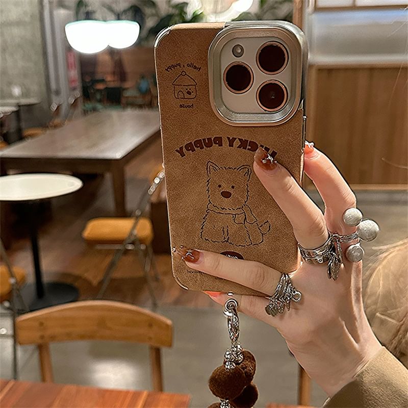 Case Strap Dog Phone / Pom Set