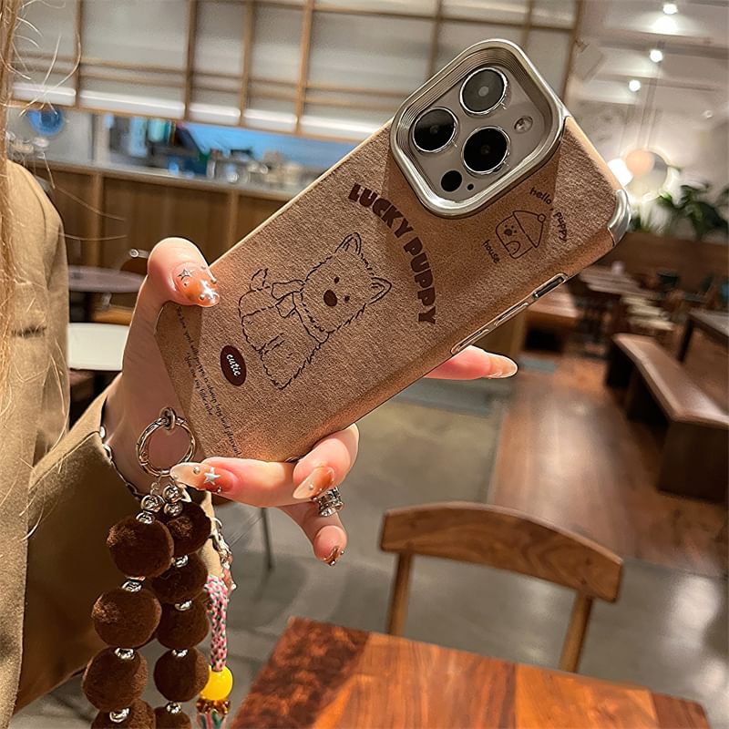 Case Strap Dog Phone / Pom Set