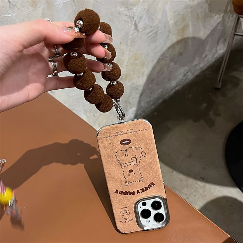 Case Strap Dog Phone / Pom Set