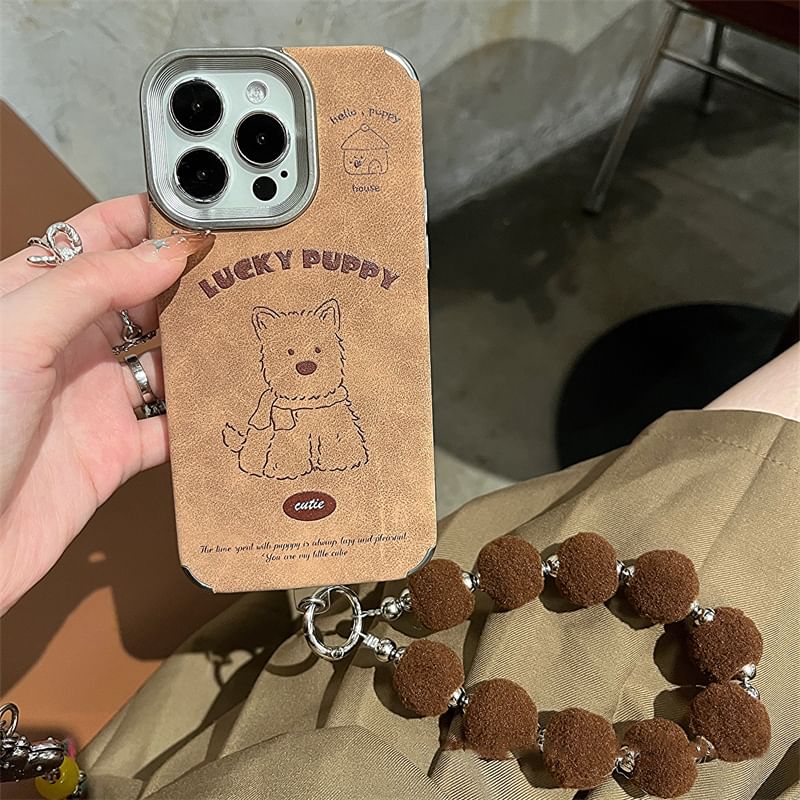Case Strap Dog Phone / Pom Set
