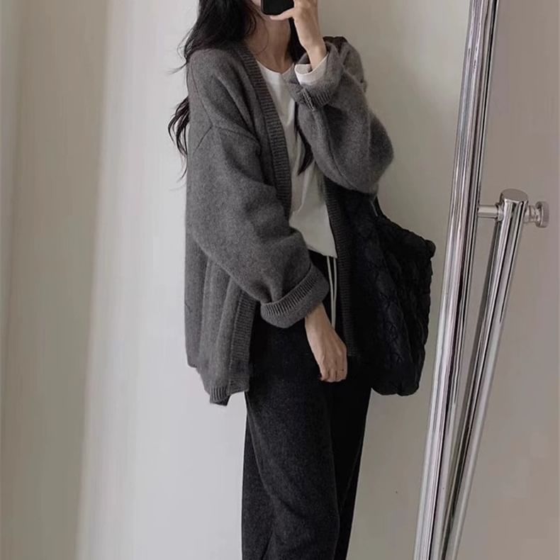 Oversized Open-Front Cardigan