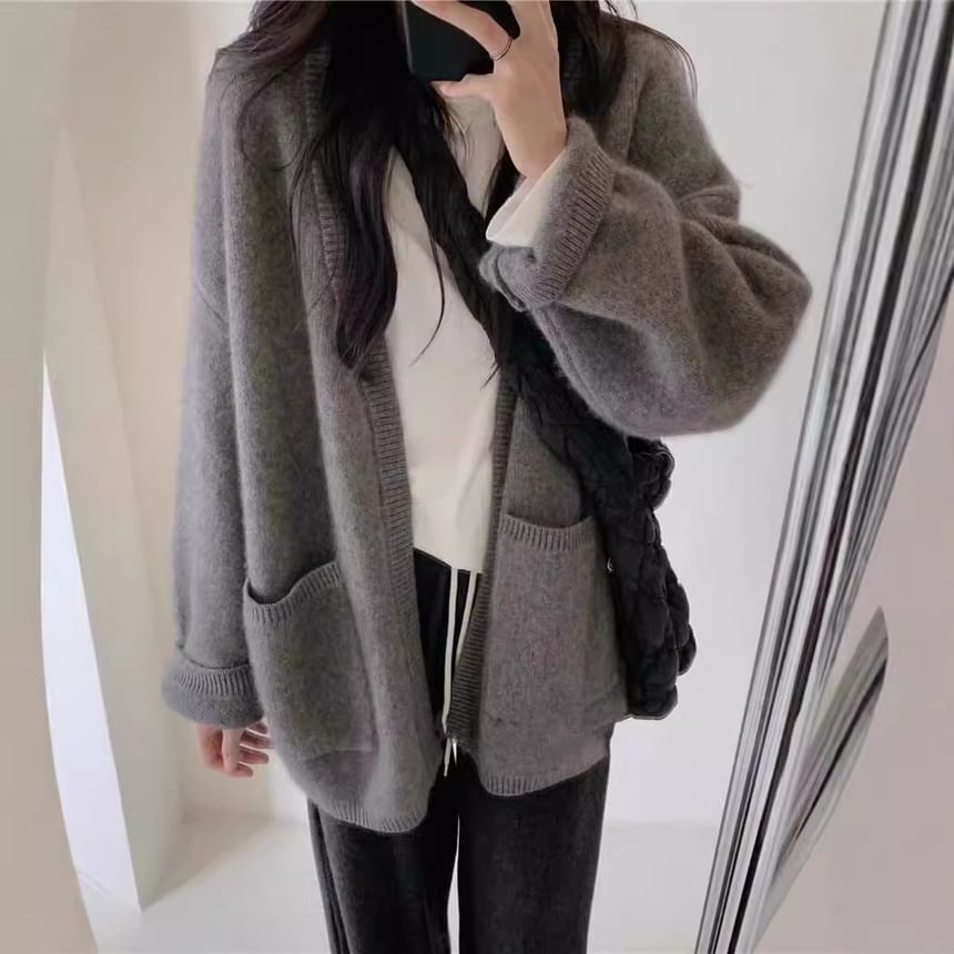 Oversized Open-Front Cardigan