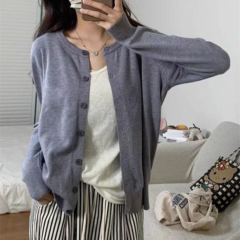 Round-Neck Light Cardigan