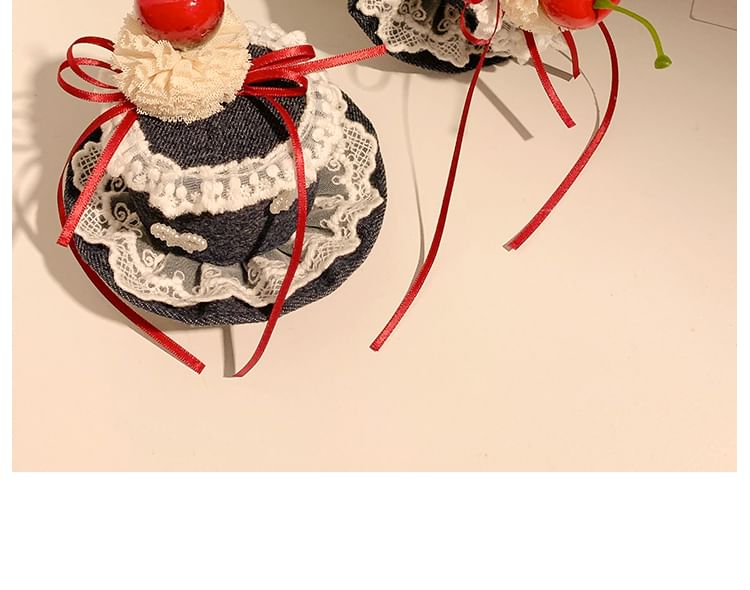 Cherry Trim / Hair Clip Hat Headband Lace