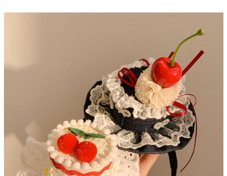 Cherry Trim / Hair Clip Hat Headband Lace