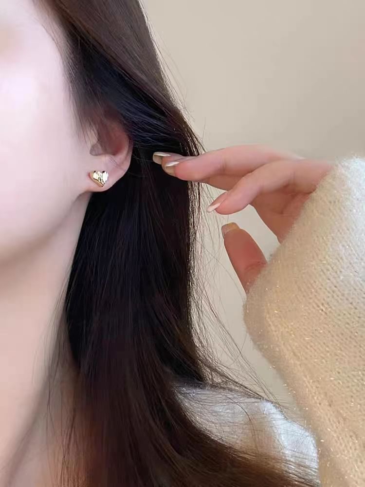 Stud Silver Heart Earring 925 Sterling