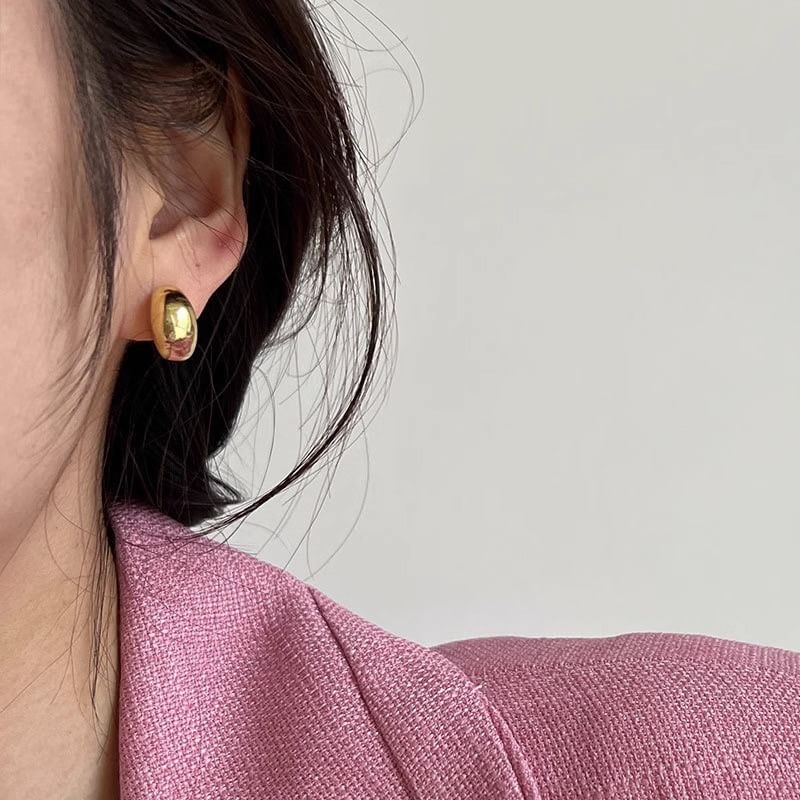 Hoop 925 Silver Glossy Earring Sterling