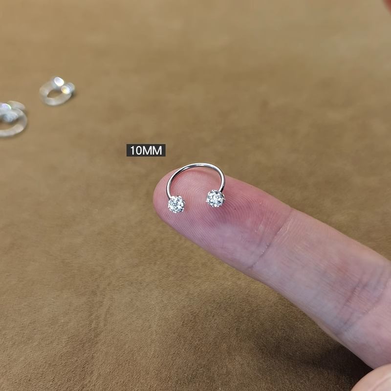 Huggie Rhinestone Earring Open