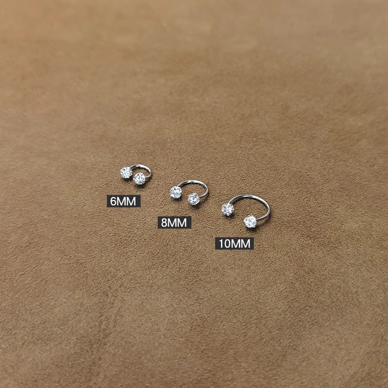 Huggie Rhinestone Earring Open