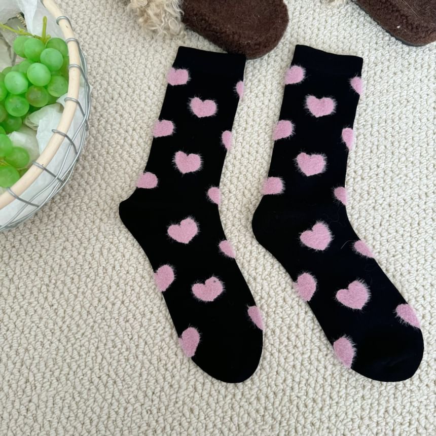 Heart Patterned Short Socks