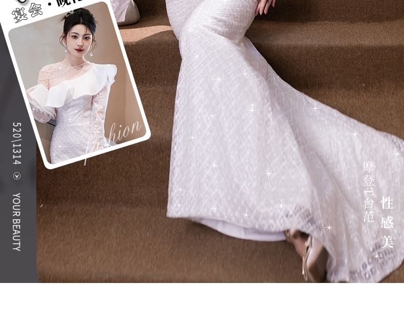 Ruffle Plain Mermaid Evening Gown (Various Designs)