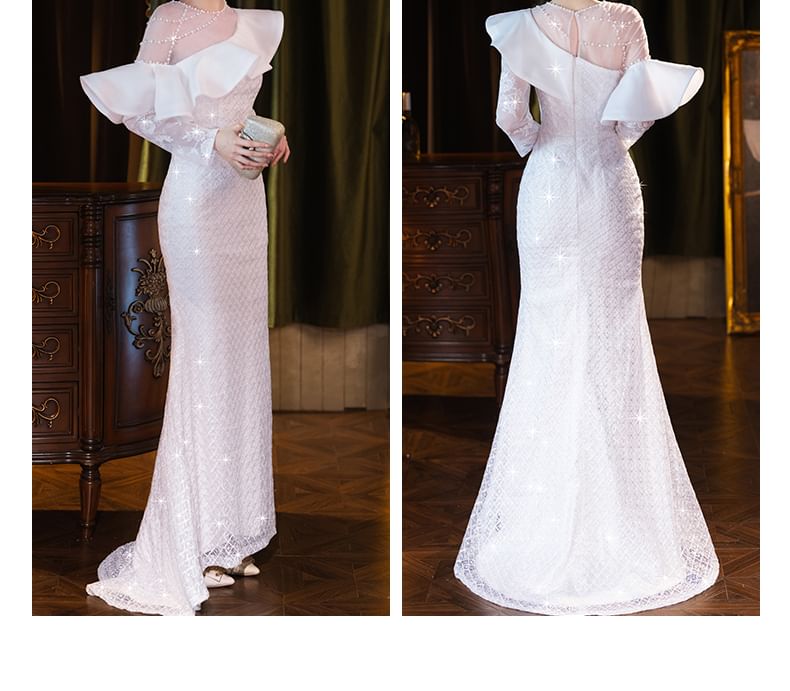 Ruffle Plain Mermaid Evening Gown (Various Designs)